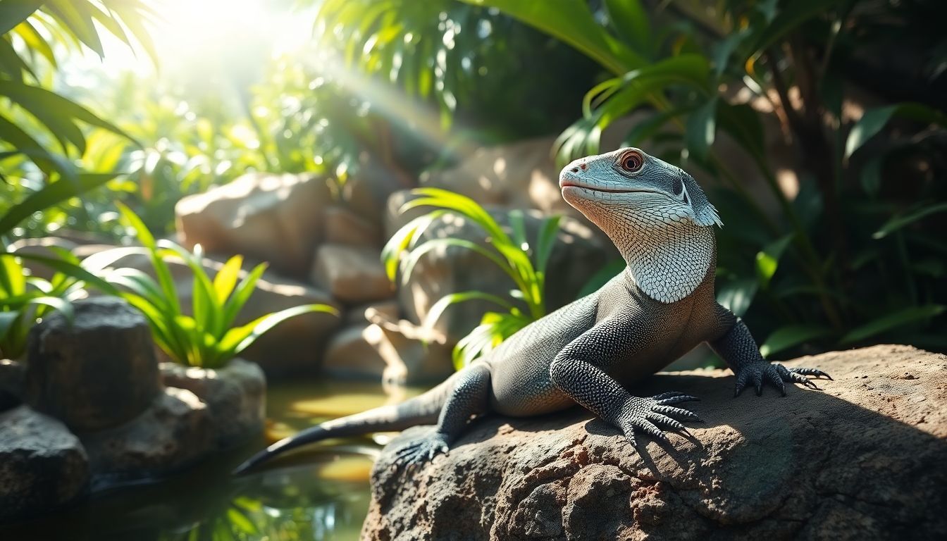 Johan, een witkeellandschildpad, loungend in tropisch verblijf van Freek Vonk.